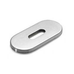 Paire de rosaces ovales clé L, finition inox brossé 316