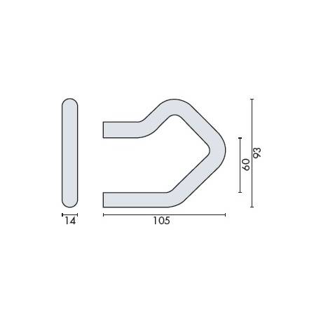 Porte chapeau Ø 14 mm, inox brossé 316