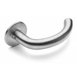 Paire de béquilles C 16 mm sur rosace ronde, inox brossé 316