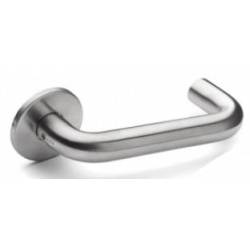 Paire de béquilles U2 16 mm sur rosace ronde, inox brossé 316