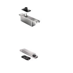 Ensemble pivots ST ONE C/TP70 Fx + plaques rectangulaires inox avec arrêt 0&90°