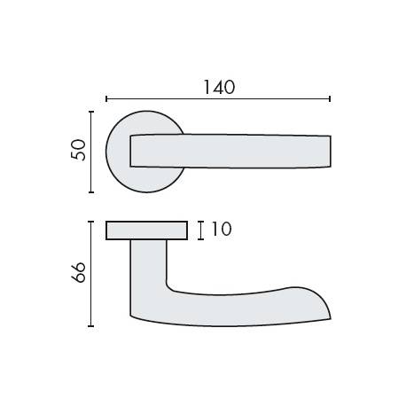 Paire de béquilles VIOLA sur rosace ronde, chromé mat