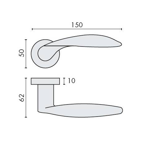 Paire de béquilles WING sur rosace ronde, chromé mat