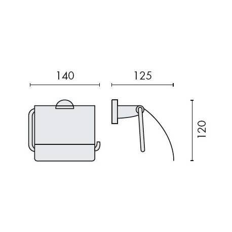 Dérouleur papier WC avec couvercle, chromé, BASIC
