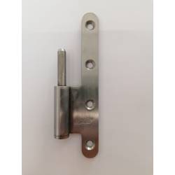 1/2 Paumelle EXS 1.62-M, 140*70 bouts ronds. Mâle gauche inox brossé,