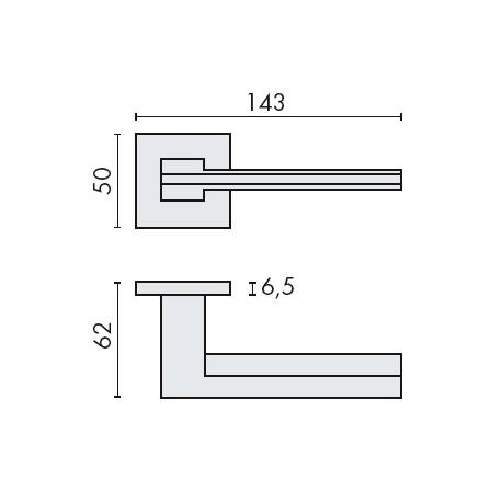 Paire de béquilles ELECTRA sur rosace carrée, chromé