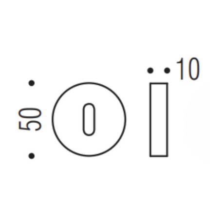 Paire de rosaces rondes MOOD ONE/DUE clé L (BC),C03 noir