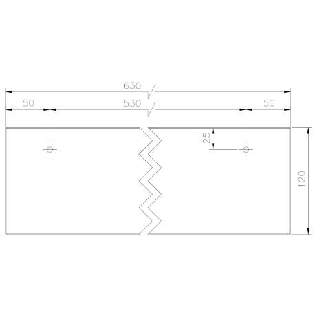 Tablette en verre 630x120 mm
