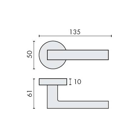 Paire de béquilles ELLE sur rosace ronde, chromé mat