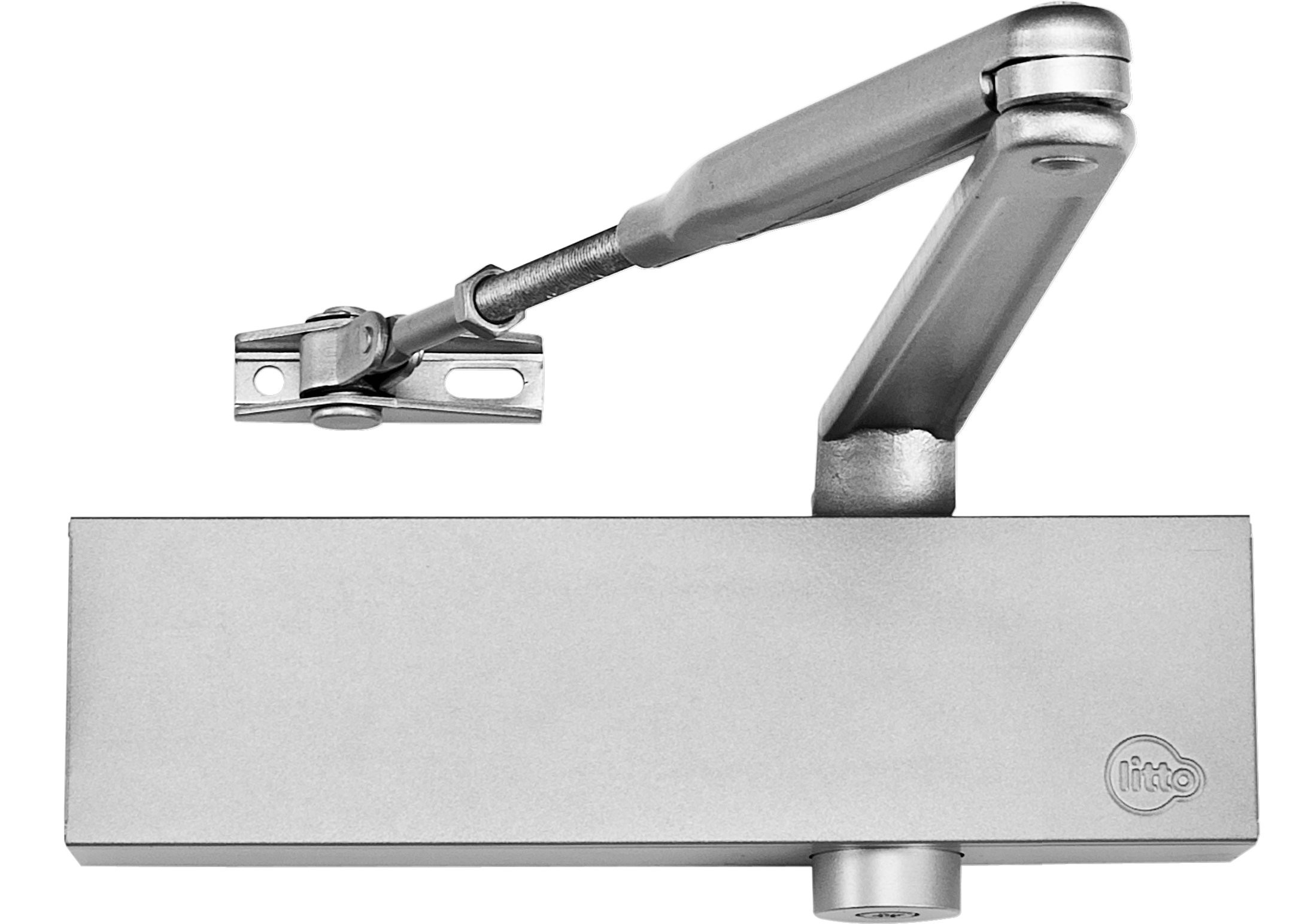 Fermes porte en applique bras compas